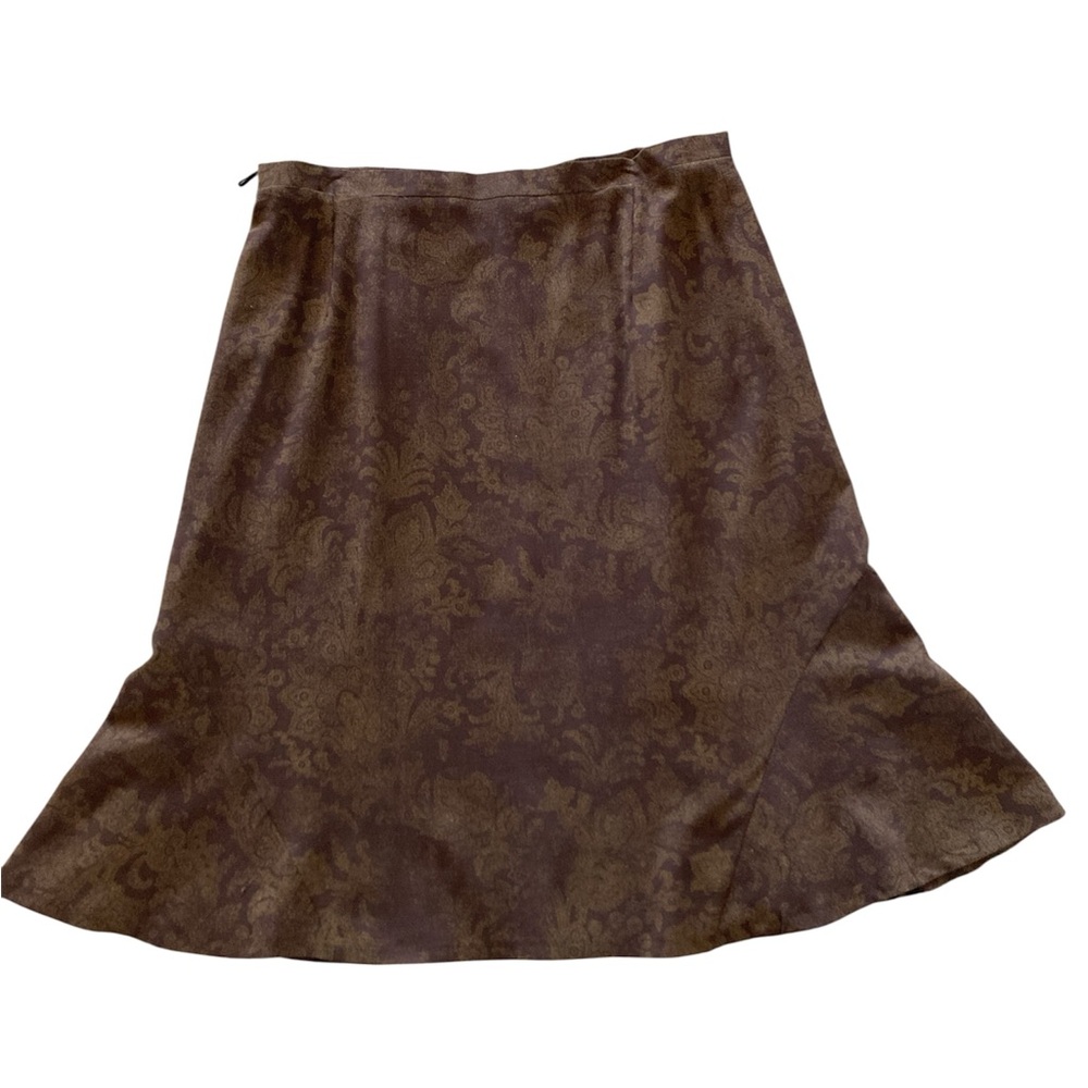 Brown and Gold Flouncy Circle Skirt, Sz EU 50, US 18-20